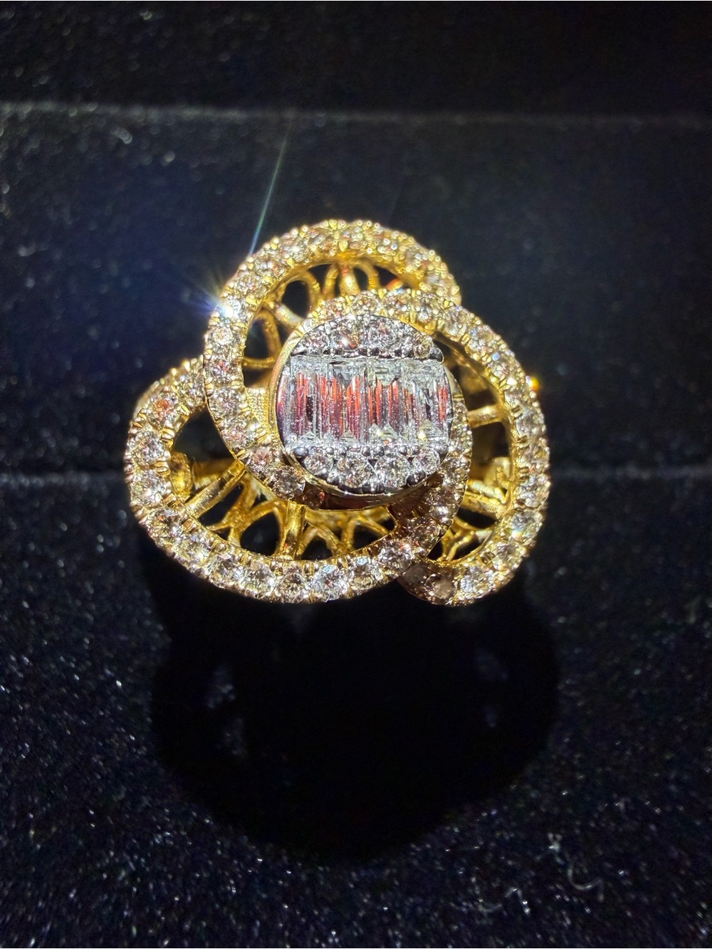 14k real gold natural diamond ring